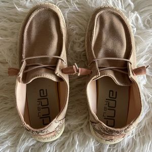 Light pink Hey Dude shoes